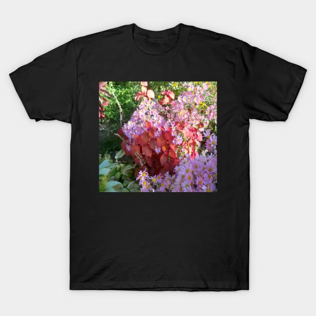 Purple daisy T-Shirt by Jujucreation